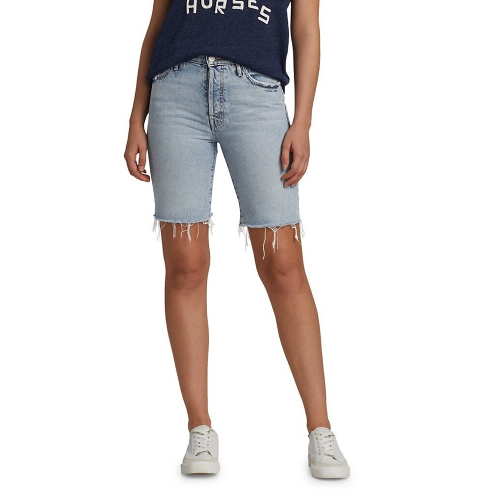 Mother The Trickster Denim Bermuda Shorts View 2